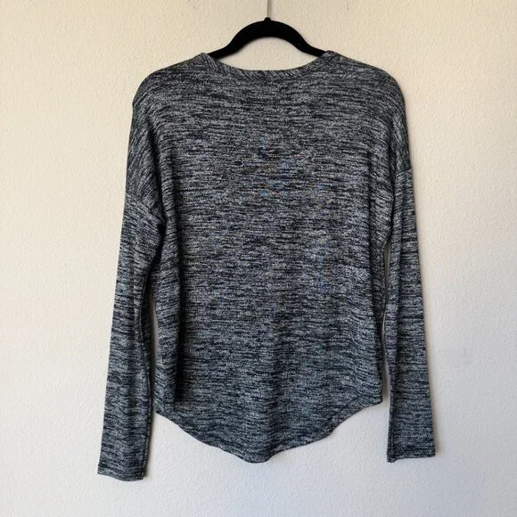 Rag & Bone Hudson Black Marled Long Sleeve Tee Size S - Picture 3 of 6